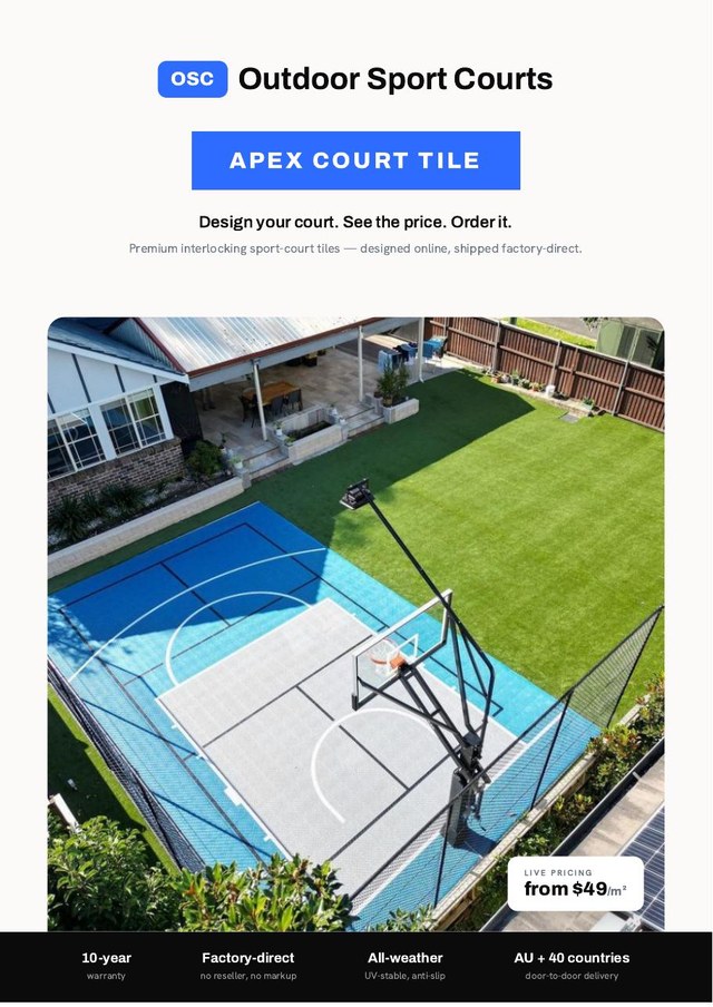 Outdoor Sport Courts Apex Court Tile brochure cover